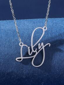 1 Pc Personalized Stainless Steel Girl's Name Pendant Necklace (Only Supports English Letters Necklace) - Silver - View 15