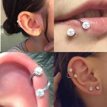 1 個不銹鋼 S 形螺旋耳軟骨耳環、labret 嘴唇和鼻子穿孔身體首飾 - 風格1 - 查看 6