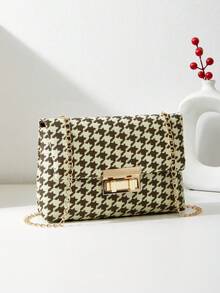 彩色編织布時尚萬用小方包 - 綠色 - 查看 4