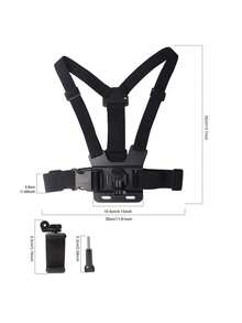 3 件第一人稱視角拍攝配件,包括運動相機胸帶、直播戶外自行車手機支架 - 黑色 - 查看 2