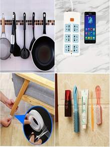 1pc Reusable Non-Marking Strong Adhesive Tape Strips, Multi-Purpose Multi-Size Clear Mounting Nano Tape For Taping Items In Home, Office, Car - Transparent - View 6