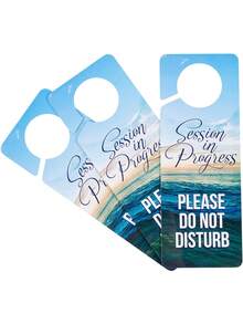 JUVALE 3 Pack Plastic Do Not Disturb Door Hanger Sign For Therapy, Massage Session In Progress, 3.5 X 9.4 Inches - Blue - View 2
