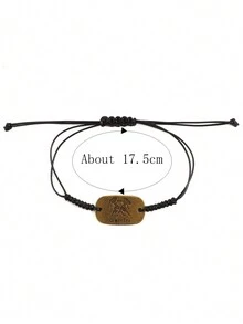 1 件/包 手工編織合金星座系列手鍊,適合男女日常佩戴 - 銅色 - 查看 2