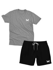 Men Two-Piece Outfits - 灰色 - 查看 2