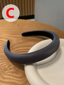 1 件裝寬邊皮革髮帶復古高骷髏形髮夾適合女士戶外佩戴髮飾 - C-1274 - 查看 9