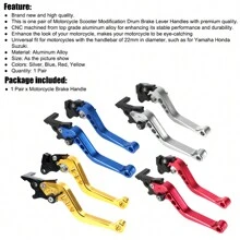 1 Pair Alloy Motorcycle Brake Handle Universal Fit For Motorbike Modification CNC Motorcycle Clutch Drum Brake Lever Handle