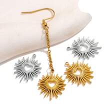 2pcs Stainless Steel Launch Heart Necklace Pendant DIY Earrings Jewelry Accessory Making