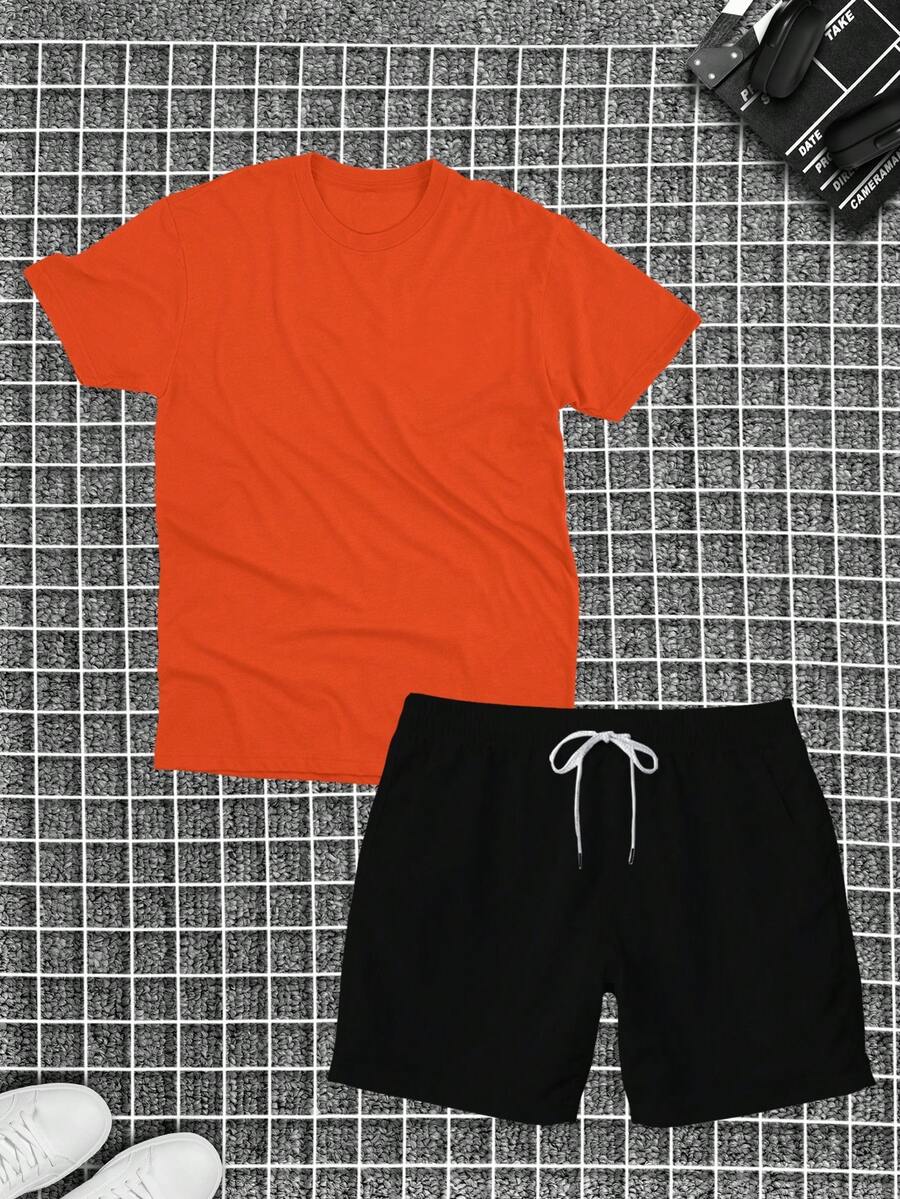Men Two-Piece Outfits - 橘色 - 查看 1