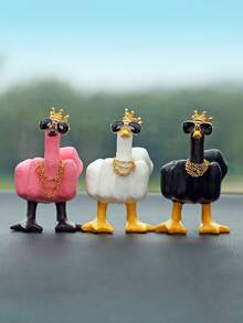 1入組霸氣鴨子汽車裝飾,汽車中控臺墨鏡鴨裝飾,汽車內飾,卡通汽車裝飾 - 彩色 - 查看 2