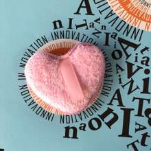 1pc Heart Shaped Makeup Removing Puff 10.5*9cm Pink - Pink - View 1