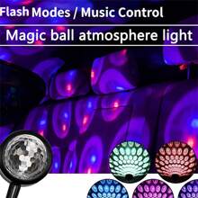 1入組音樂控制usb汽車星光led天頂星夜燈投影機氛圍燈usb裝飾燈 - 黑色 - 查看 9