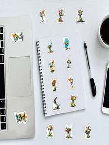 50入組狗狗貼紙貼於水瓶上,可愛的乙烯基防水筆電滑板貼紙,美學教室獎品水壺手機貼紙 - 彩色 - 查看 7