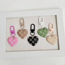 1pc Heart-Shaped Resin Decoration Diamante Detail Spring Clasp Cute And Practical Coin Purse For Ladies, Suitable For Using On Date, As A Gift Key Chain Charms - Black - View 2