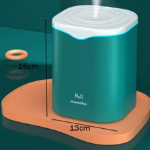 1pc Ultrasonic Air Humidifier Water Drop Shape High Capacity Humidifier For Room, Home, Office, Dorm, School. Suitable For Single And Whole House Use - Green - View 2