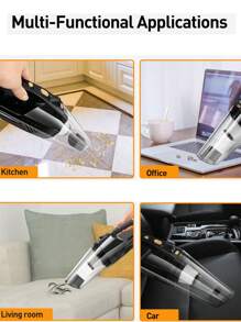 手持式吸塵器,6000pa充電式輕便便攜式迷你手持吸塵器,強力氣旋吸力,適用於濕乾車內寵物毛髮家用（黑色） - 黑色 - 查看 7