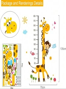 1pc Kids' Room Height Measurement Wall Sticker, Cartoon Decorative Wall Decal For Children - Multicolor - View 2