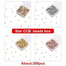 1box/200pcs 6mm Ccb Plating Five Pointed Star Shaped Loose Beads For Handmade Diy Jewelry Making Accessories - One Box - View 8