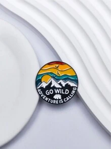 1 件創意卡通冰山形狀圓形胸針,彩色字母設計,多用途服裝,包,帽子裝飾,創意禮品 - 胸針 - 查看 4