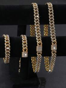 1pc European And American Miami Fashion Hip-Hop 12mm Bracelet Men'S Street Necklace Sweater Chain Multiple Sizes - Yellow Gold - View 15