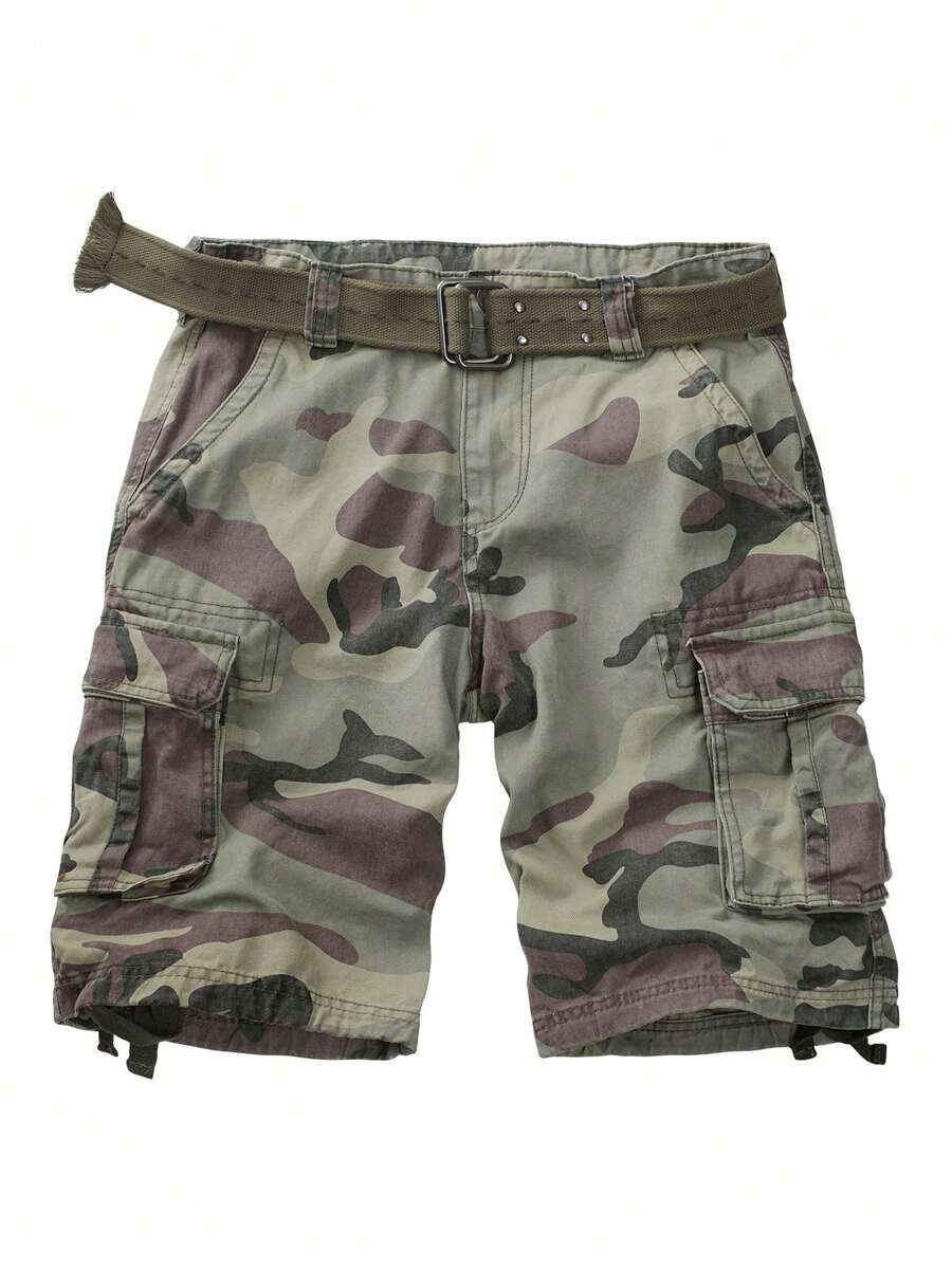 Men'S Camo Multi-Pocket Relaxed Fit Casual Shorts,Outdoor Camouflage Twill Cargo Shorts 11" Inseam(No Belt) - C29 Camo - Xem 1