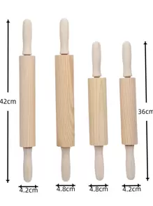 Cirelle Wooden Rolling Pin With Rotating Handle, 360 Degree Non-Stick & Non-Wax, For Making Pastry Dough, Dumpling Skin, Baking Tools, Rama Kitchen Essentials, Kitchen Use, Housewarming Gift, Party Use, Family Dining, Afternoon Tea Use, Baking Use