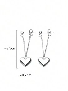 925 Sterling Silver Heart Shaped Earrings Jewelry Set For Women, Hypoallergenic, Party Gift Holiday