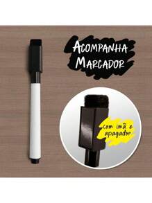 Magnético de Geladeira Imã planner organizador com caneta que escreve e apaga - Cinza - Visão 6