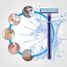 10pcs Disposable Shaving Razor Double Layer Stainless Steel Blade For Hotel Or Salon Use - Multicolor - View 3