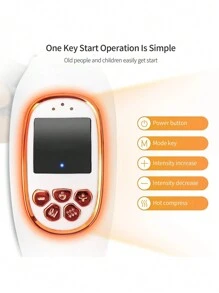 2023年款便攜式智能遙控頸肩按摩器,具備語音提示和脈衝按摩智慧,ems脈衝加熱頸部按摩產品,電動頸肩按摩器 - 白色 - 查看 3