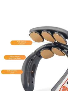 2023年款便攜式智能遙控頸肩按摩器,具備語音提示和脈衝按摩智慧,ems脈衝加熱頸部按摩產品,電動頸肩按摩器 - 白色 - 查看 4