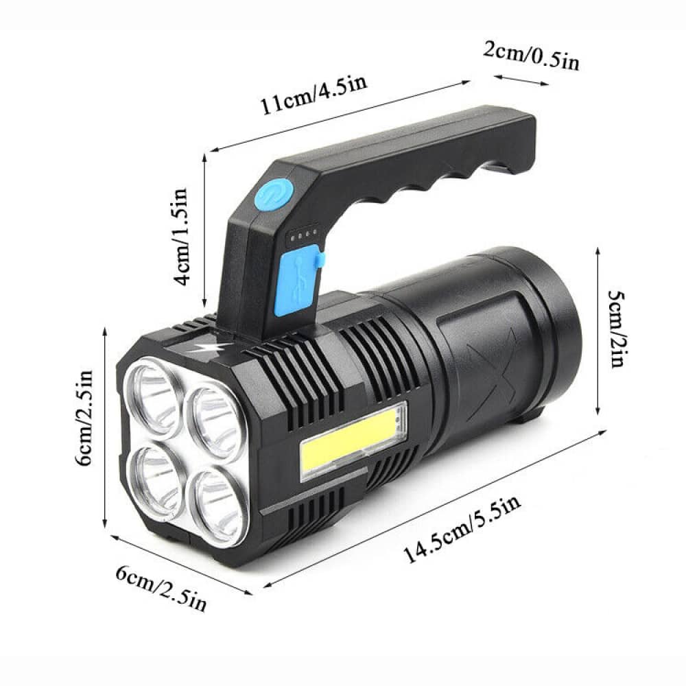 Super Bright 4-LED Tactical Flashlight SP9197 - Yellow, AA Powered For Hunting, Work, Survival