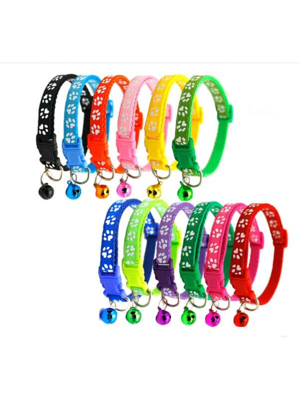 12 Pcs Puppy Collar With Bell, Puppy Id Collar Adjustable