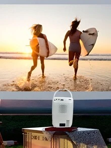 Mini Proyector Portátil, Electrónica de Consumo, 4k, Teléfono Móvil, Vídeo Android, Proyectores Inteligentes Led y Equipo de Presentación - Mini Proyector Portátil 4K - Electrónica de Consumo, Compatible con Teléfono Móvil y Vídeo Android, Proyector Inteligente LED para Presentaciones y Cine en Casa - Blanco - Ver 2