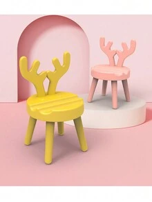1pc Yellow Deer Chair Shaped Desktop Phone Holder Stand - Yellow - View 4
