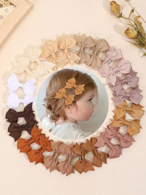 24 قطعة فيونكات شعر صلبة الألوان للبنات، دبابيس شعر أنيقة على شكل تمساح، اكسسوارات شعر للأطفال والرضع، هدايا عيد الحب