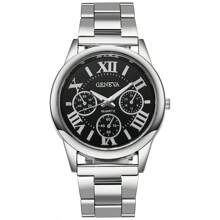 2入組不銹鋼石英手錶,男女休閒時尚金色女裝鐘錶腕錶,假日禮物生日 - 銀色 - 查看 5