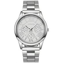 2入組不銹鋼石英手錶,男女休閒時尚金色女裝鐘錶腕錶,假日禮物生日 - 銀色 - 查看 6