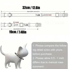 1 件装绿色宠物花形吊坠项圈，配有可调节猫脸扣和铃铛，防止猫窒息 - 綠色 - 查看 2