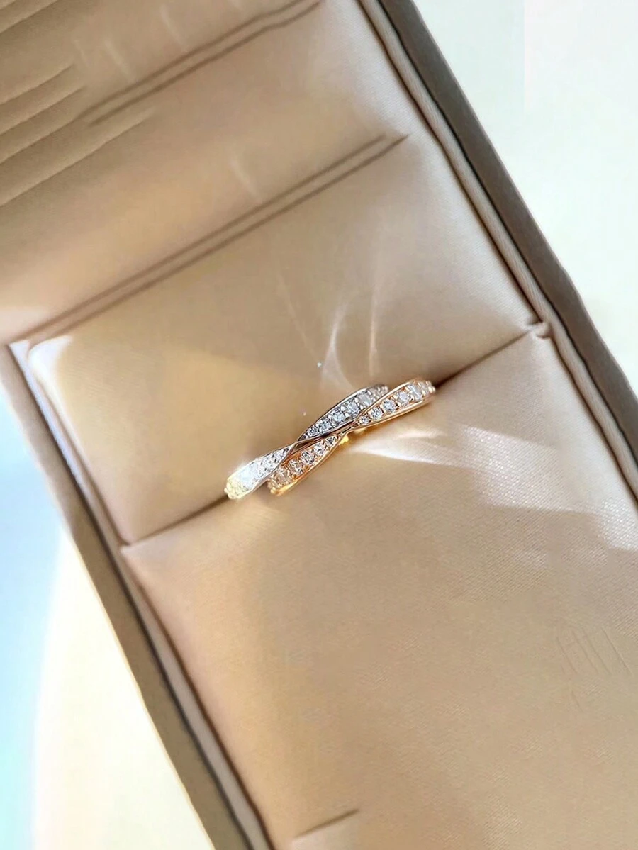 1pc Charming Luxury Design Daily Accessory For Women - S925 Silver & Cubic Zirconia Ring - Silver - View 1