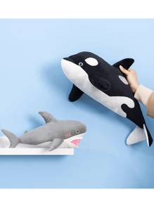 38cm虎鯨填充動物海洋生物毛絨玩具模擬虎鯨毛絨填充動物逼真的海洋生物虎鯨毛絨填充動物兒童禮品 - 黑白 - 查看 10