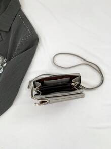 荔枝纹长款女士钱包 多功能时尚手拿包 单肩带斜挎包 女士迷你零钱包 钱包 - 淺灰色 - 查看 5