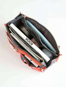 1Pc Purse Insert Storage Bag, Versatile Travel Organizer Bag Insert Cosmetic Bag With Multi-Pockets - Orange - View 4