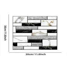 3D 10-Sheet Self Adhesive Backsplash Tiles For Kitchen Bathroom,  Black, White, Gray Marble Patterns, Materials Enhance Overall Aesthetics, Waterproof And Oil Resistant - Black and White - View 5