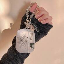 1入組透明幸運蝴蝶式耳機收納盒,與airpods兼容 - 無色 - 查看 2