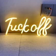 1pc Neon Sign Light - Fuckoff, 13.7x5.8in (About 35x14.8cm), Usb/Battery Powered Led Neon Light, Pink Wall Decor For Bedroom, Room, Valentine's Day Party, Birthday, Wedding, Home, Christmas Decoration - Multicolor - View 6