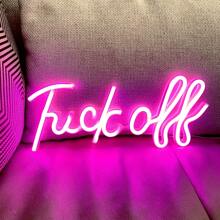 1pc Neon Sign Light - Fuckoff, 13.7x5.8in (About 35x14.8cm), Usb/Battery Powered Led Neon Light, Pink Wall Decor For Bedroom, Room, Valentine's Day Party, Birthday, Wedding, Home, Christmas Decoration - Multicolor - View 8