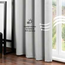 Blackout Curtains 275 Cm Width X 215 Cm Length Minimalist Single Panel Blackout Curtain For Bedroom And Living Room, 1 Piece - Light Grey - View 3