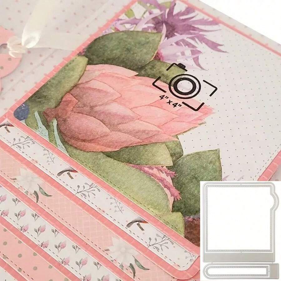 1 Piece Greeting Card Packing Card Metal Carbon Steel Knife Mould DIY Cutting Die Cutting Die, DIY Scrapbook Album Craft Decoration Embossing Tools - Silver - View 1