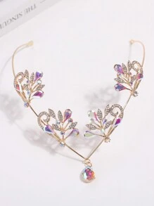 1pc European And American Bridal Head Chain With Waterdrop Rhinestone And Forehead Jewelry Hair Band - Multicolor - View 13