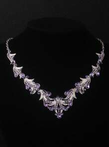 婚禮裙配婚禮珠寶套裝,紅色、藍色、紫色水晶項鏈及耳環套裝,婚禮禮物,舞臺表演 - 項鍊+耳環套裝 - 查看 9